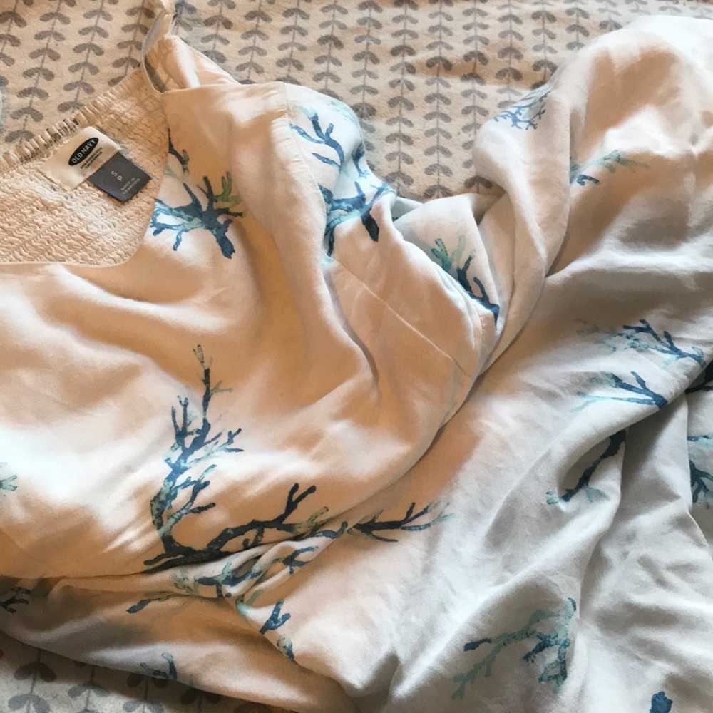 Old Navy blue coral pattern flowy summer dress